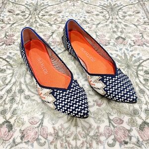 Rare Sapphire Floral Print Rothys Flat Point Shoes